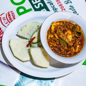 Apem Boiled Yam with Cabbage Stew_(Mackrel And Boiled Egg)