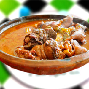 Fufu with Groundnut Soup_(Chicken & Mackrel)