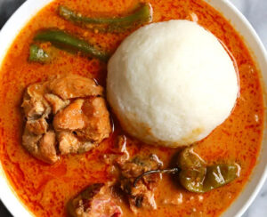 Omotuo With Groundnut Soup (Chicken, Tuna)